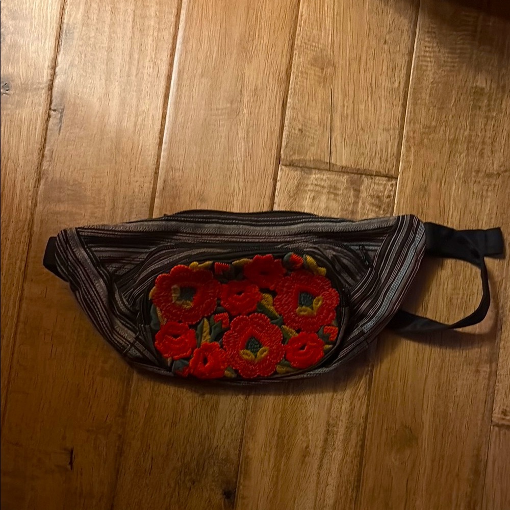 Floral Embroidered Waist Bag/shoulder crossbody bag